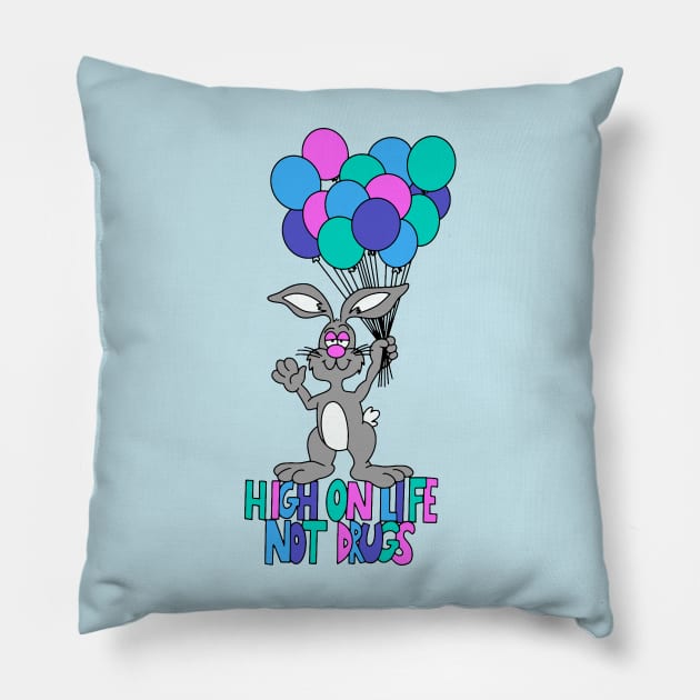 High On Life (Full Color) - Retro Styled Design Pillow by sombreroinc