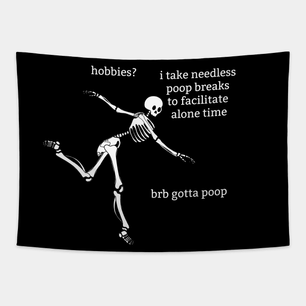 Sassy Skeletons: "Hobbies?" Tapestry by Brave Dave Apparel