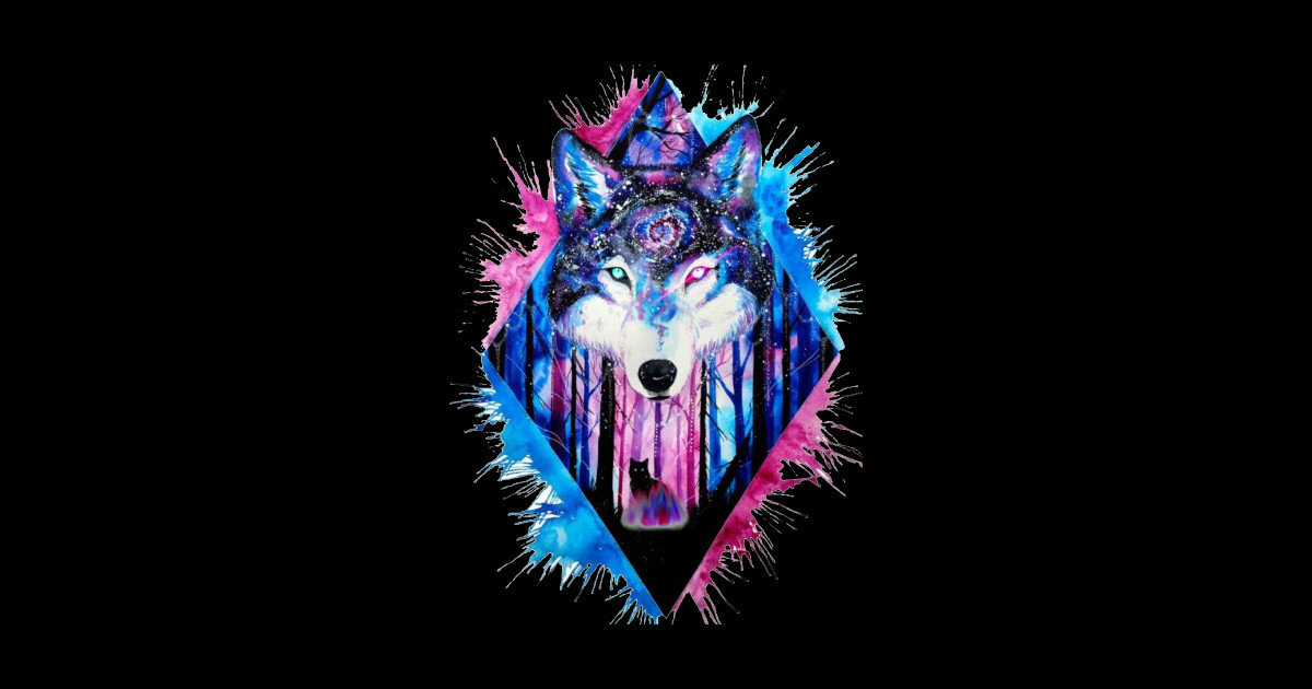 Wolf - Wolf Design - Sticker | TeePublic UK