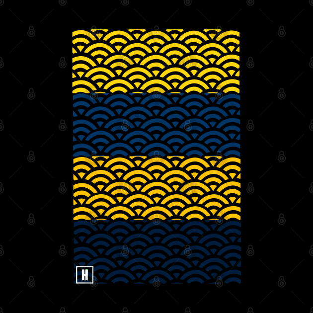 Retro Japanese Clouds Pattern RE:COLOR 13 by HCreatives