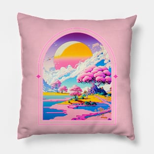 Colorful Mountain Melodies Pillow