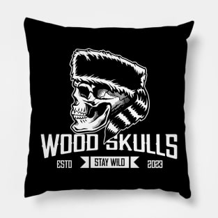 Wood Skulls Pillow