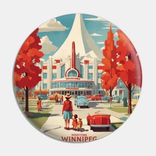 Winnipeg Vintage Retro Travel Tourism Pin