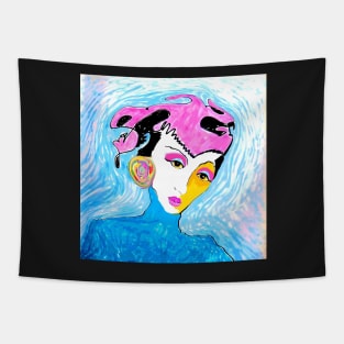 Pink hat with coordinating lipstick Tapestry