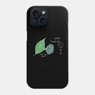 Funny biology joke on leaves fart fresh air Phone Case