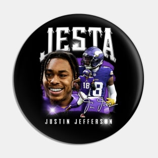 VINTAGE FOOTBALL 90S JUSTIN JEFFERSON LOVER BOOTLEG Pin