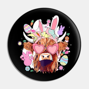 Highland Cow Farm Easter Heifer Easter Day Bunny Pin