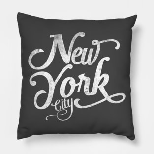 New York City vintage typography - white Pillow