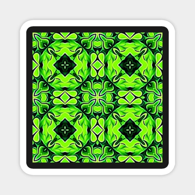 Pretty Green Leaves Lucky Clover Greenery Pattern 3 Magnet by BubbleMench