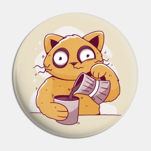 Cat drinking coffee Pin