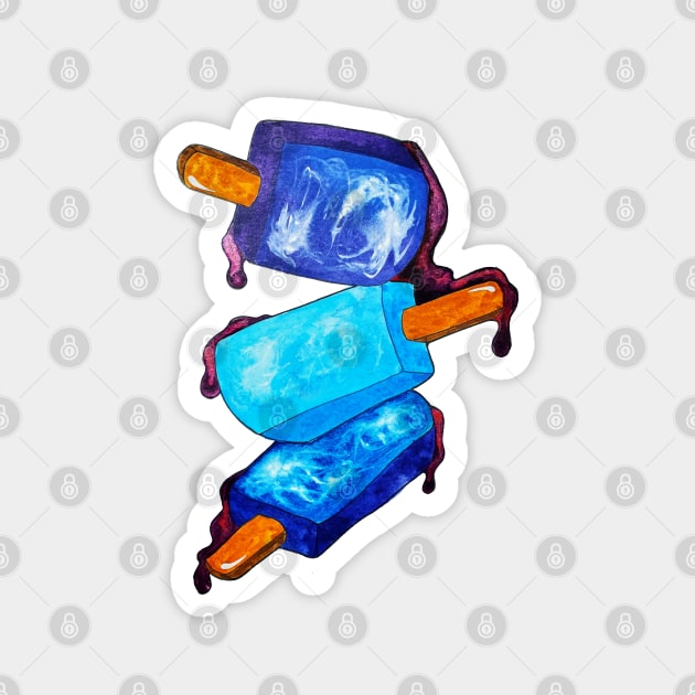 Blue Popsicles Magnet by Kazyii