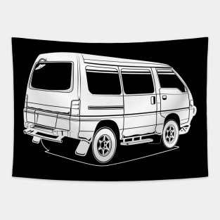 Jdm white print delica rear classic Tapestry