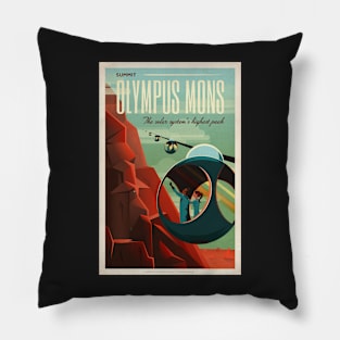 Mars tourism poster for Olympus Mons Pillow