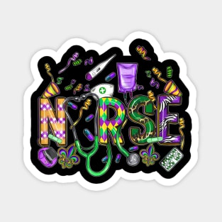 Mardi Gras Day Nurse New  Nursing Festival Party Magnet