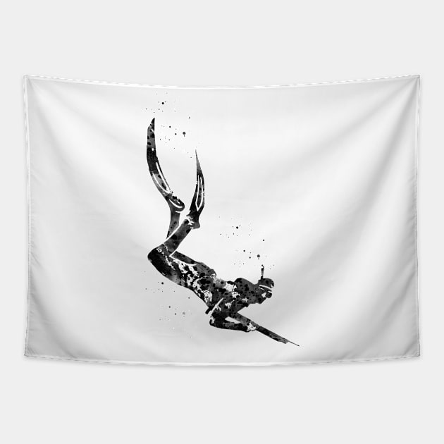 Scuba diver Tapestry by erzebeth