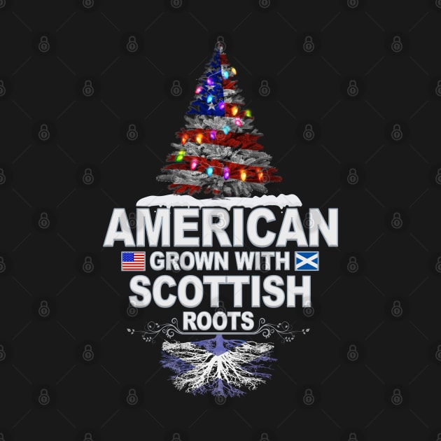 Christmas Tree  American Grown With Scottish Roots - Gift for Scottish From Scotland by Country Flags