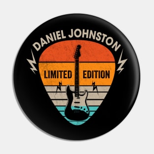 Vintage Daniel Johnston Name Guitar Pick Limited Edition Birthday Pin