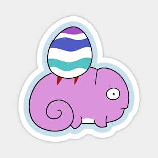 Chameleon with Easter Egg Magnet