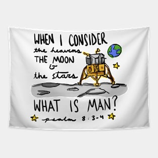Apollo 11 Bible Verse (Buzz Aldrin) Tapestry