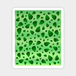 Green Petals Pretty Falling Floral Pattern Magnet