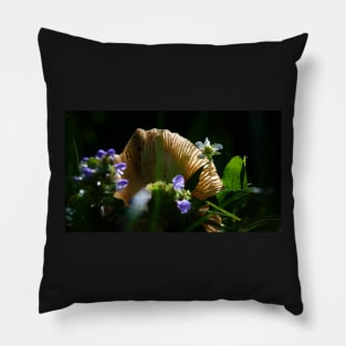 Back-Lit Mushroom Cap With Flowers Pillow