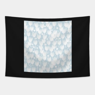 Tulips on blue background Tapestry