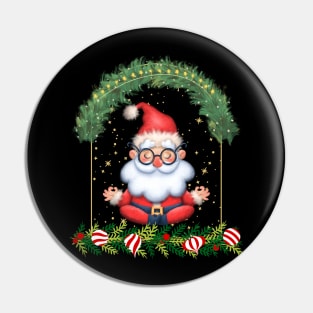 Cool Santa Meditating Design Pin