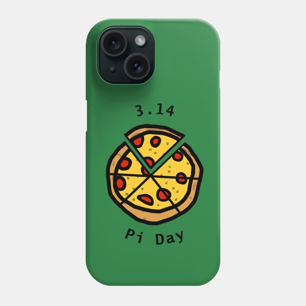 3.14 Pi Day with Pizza Pie Phone Case by ellenhenryart