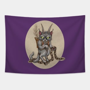 Krampus Kitty (with chains) Tapestry