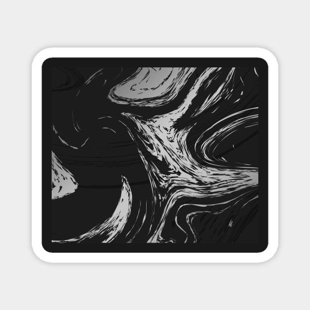 Silver and Black Marble Magnet by timegraf