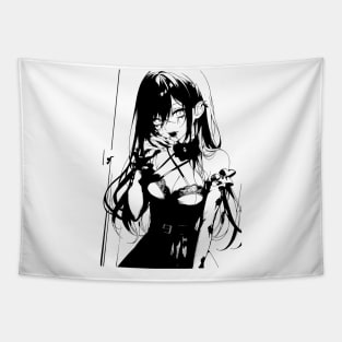 Gothic Anime Girl Fashion Tapestry