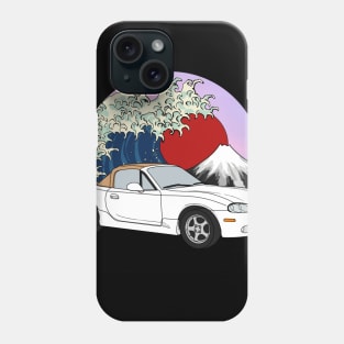 White NB Roadster Tan Soft Top Phone Case