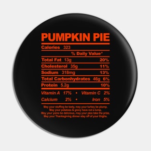 Pumpkin Pie Nutritional Information Thanksgiving Pin