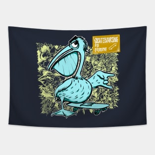 Pelican Skateboarding Tapestry