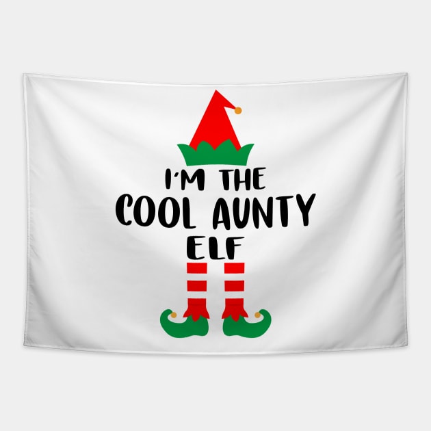 I'm The Cool Aunty Elf Family Matching Group Christmas Costume Outfit Pajama Funny Gift Tapestry by norhan2000