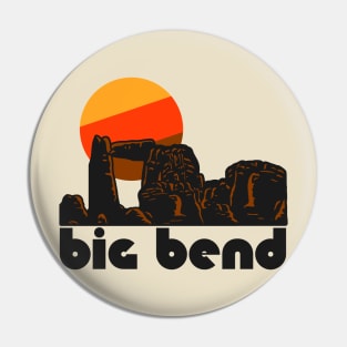 Retro Big Bend ))(( Tourist Souvenir National Park Design Pin