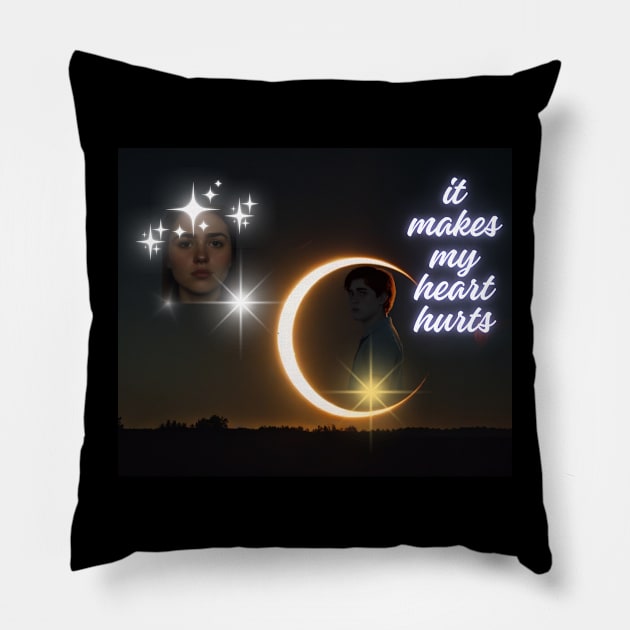 my heart and eclipse Pillow by MOXIEKHAIR