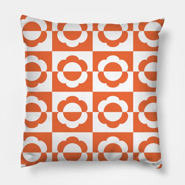 Mayapple Checkerboard Orange Pillow by Cascade Patterns