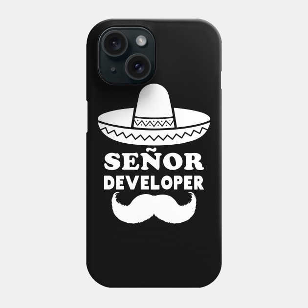 Señor Developer (Senior Developer) - White Phone Case by shirtonaut