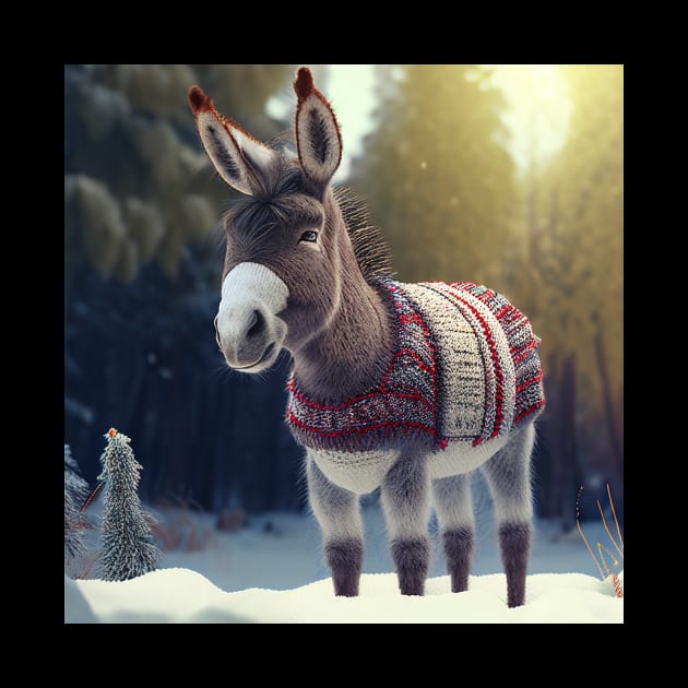 Cute Christmas Donkey by Art8085