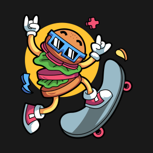 Burger Skateboard T-Shirt