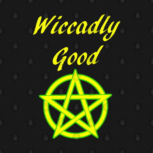 Wicca Pun Wiccadly Good Pentacle Pentagram by Mindseye222