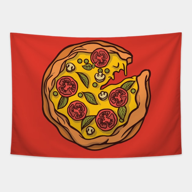 Cute Pizza Illustration Tapestry by SLAG_Creative