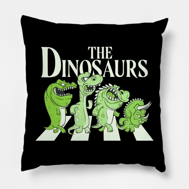 The Dinosaurs Funny Dino Design Pillow by UNDERGROUNDROOTS