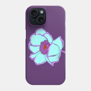 Retro Digital Colored Poppy Flower Illustration (MD23Mrl002c) Phone Case