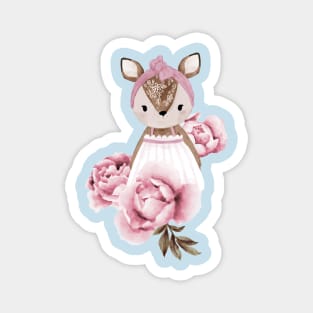 Deer Peony Magnet