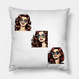 Volti di Donna 12 | Female faces 12 Pillow