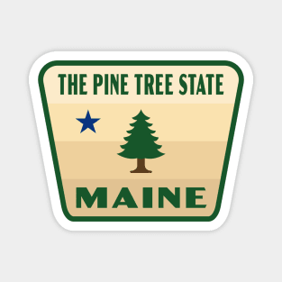 Maine The Pine Tree State Badge Magnet