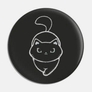 fuzzy monochrome kitty Pin