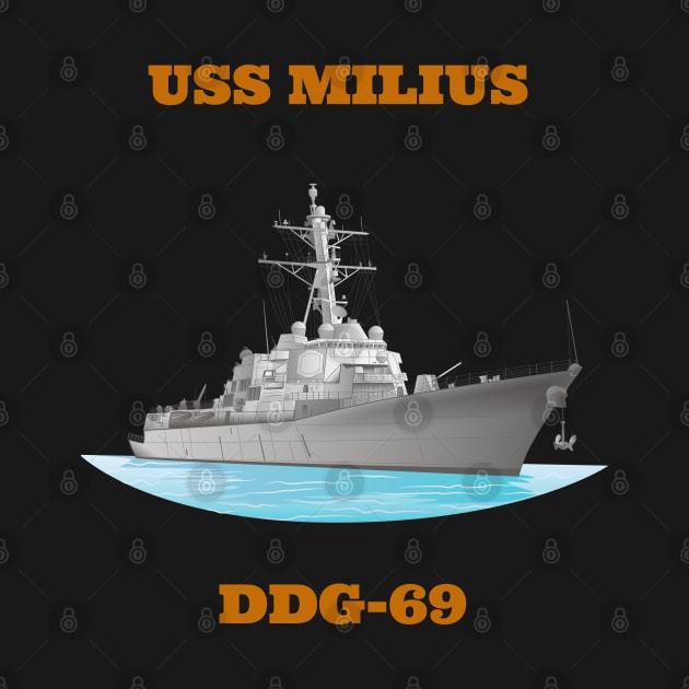Milius DDG-69 Destroyer Ship by woormle